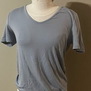 Women's Blue V-Neck Top